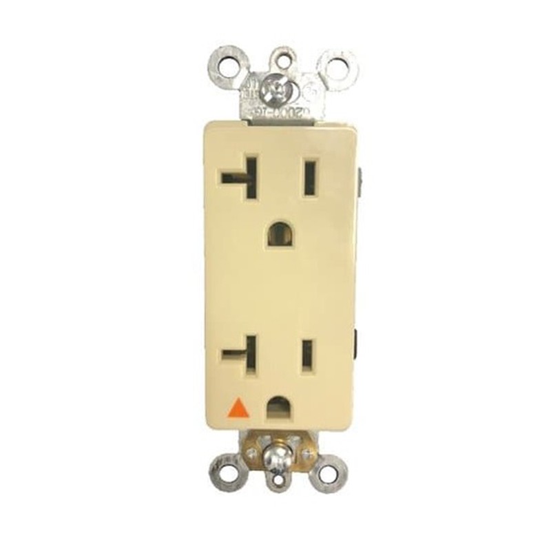 Enerlites 62000-IG-TR-I - Isolated Ground Tamper-Resistant Decorator Receptacle, 5-20R - Ivory