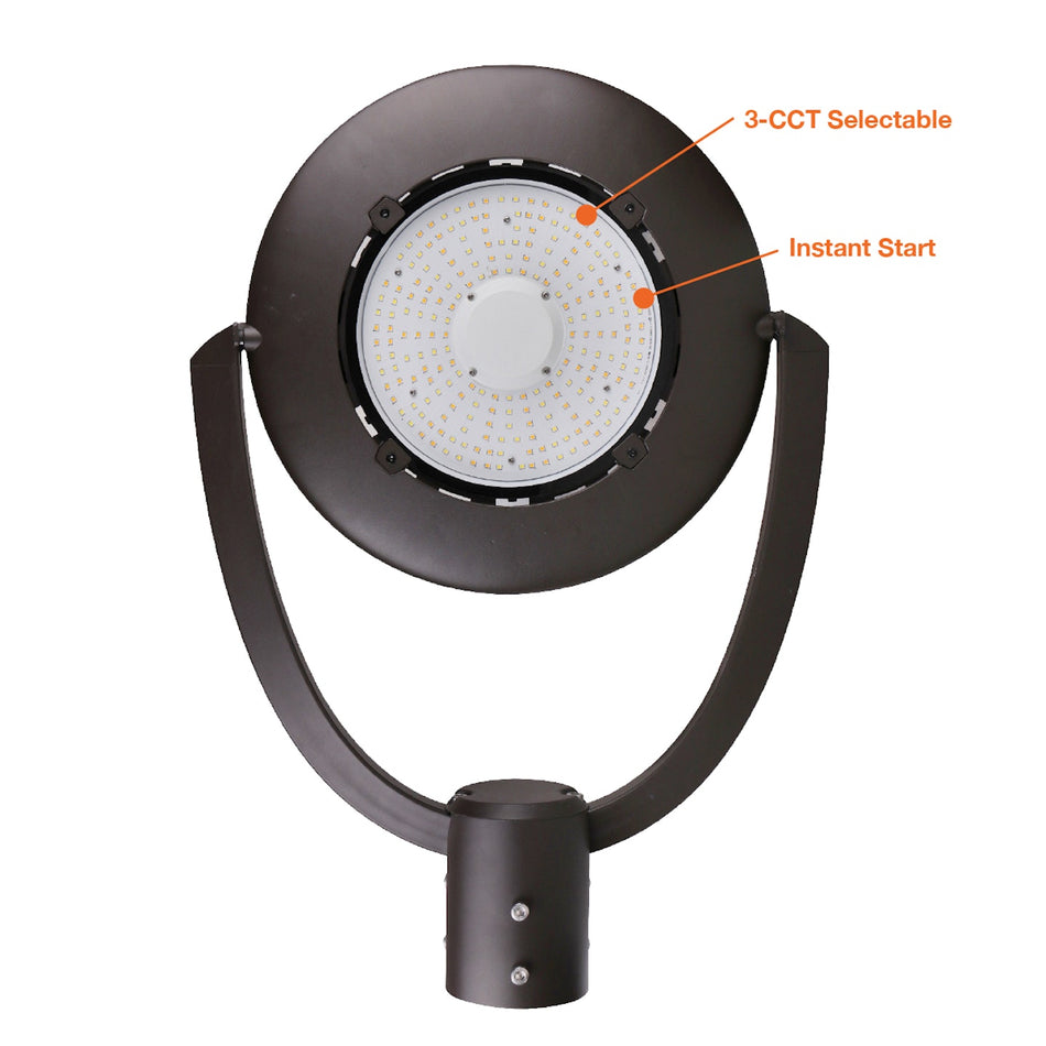Envision LED-PST-3P75-TRI-BZ-UNV - LED Post Top Flood Light - Power & Color Temperature Selectable - Bronze