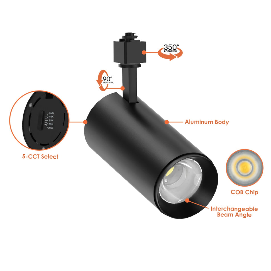 Envision LED-ATH-10W-5CCT-30D-BLK - Track Head ARCY-Line - 10W 5CCT - Black