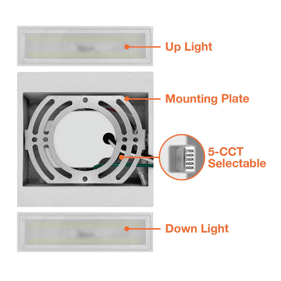 Envision LED-WSC-UD-15W-5CCT-WH - Modern Square Sconce Light M-Line - White
