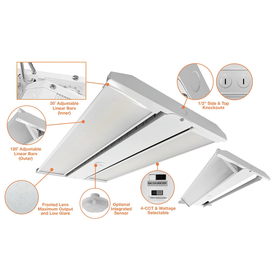 Envision LED-LHB-1FT-3P165-4CCT-UNV - LED Linear High Bay - Power & Color Temperature Selectable - White