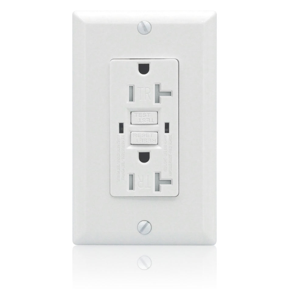GFCI Receptacle Outlet - 20A Tamper Resistant TR - White - UL Listed