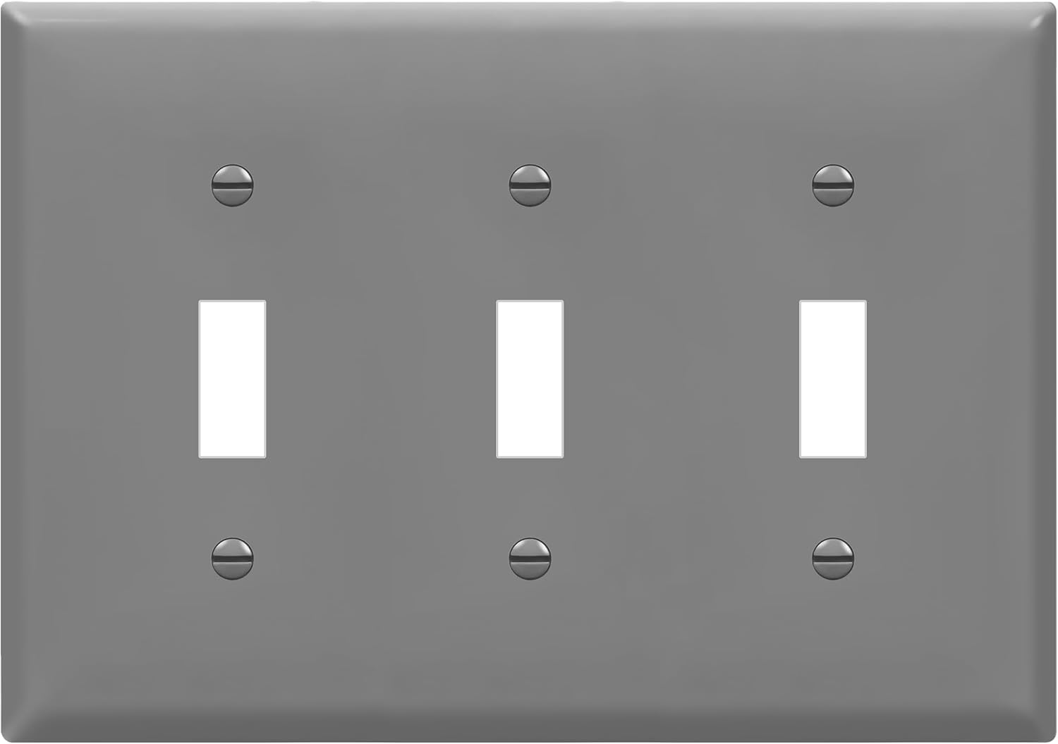 Enerlites 8813-GY - Toggle Switch Three-Gang Wall Plate - Gray