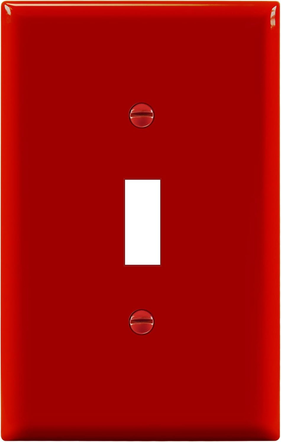 Enerlites 8811M-R - Toggle Switch One-Gang Wall Plate, Mid-Size - Red