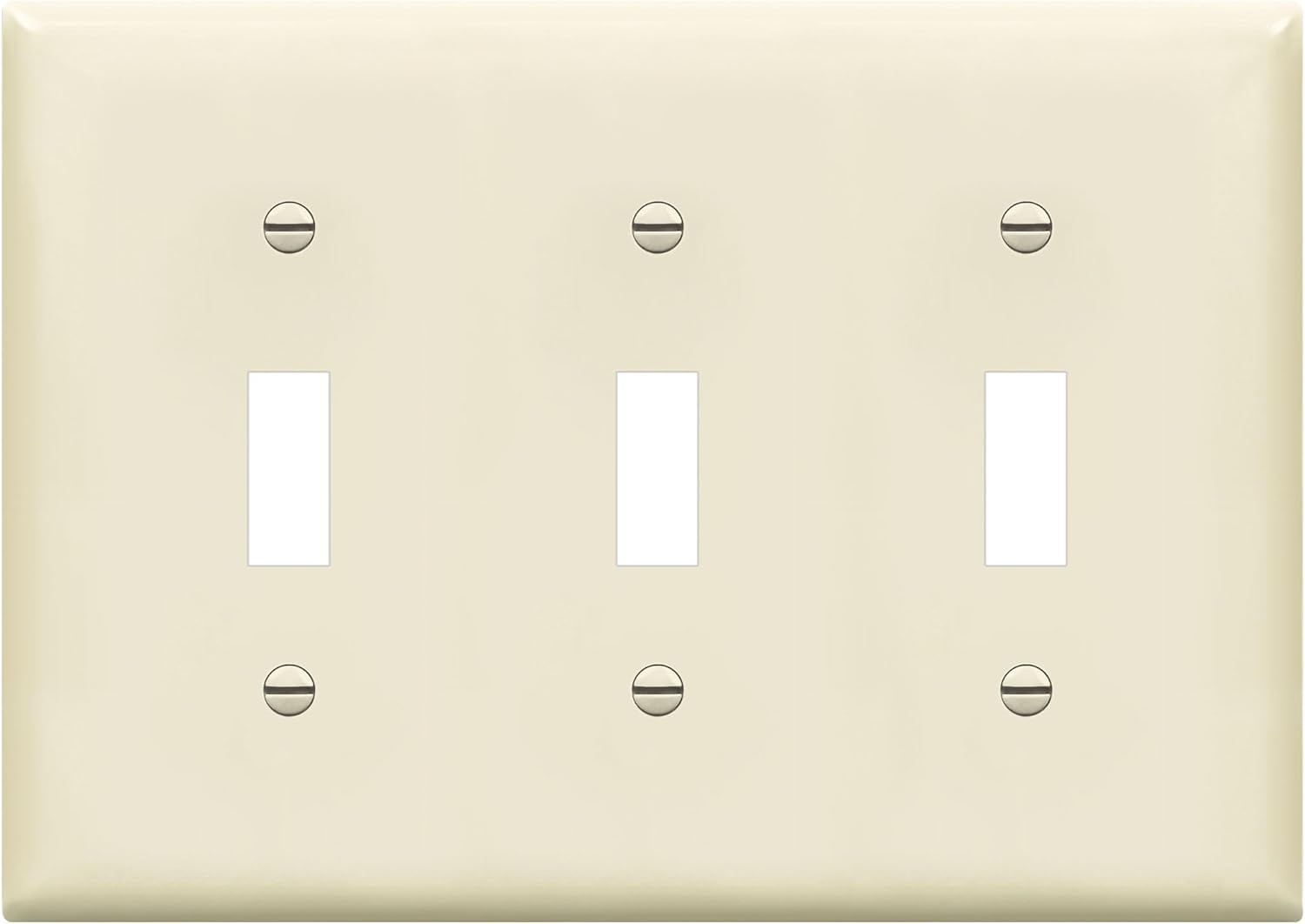 Enerlites 8813-LA - Toggle Switch Three-Gang Wall Plate - Light Almond