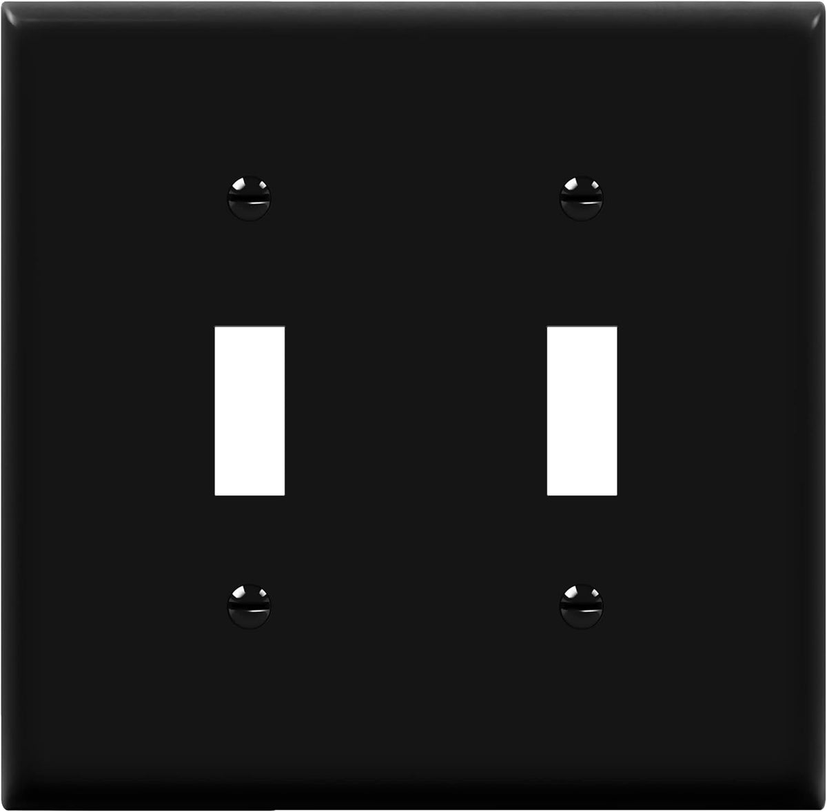 Enerlites 8812-BK - Toggle Switch Two-Gang Wall Plate - Black