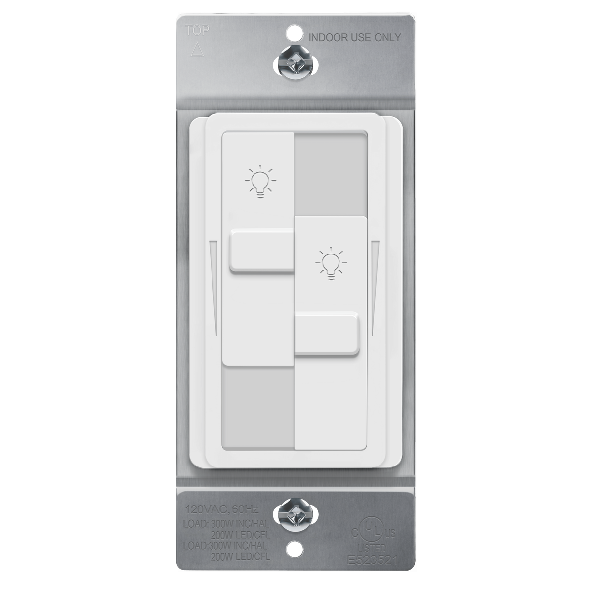 Enerlites 57007-W - Dual Slide LED Dimmer - White
