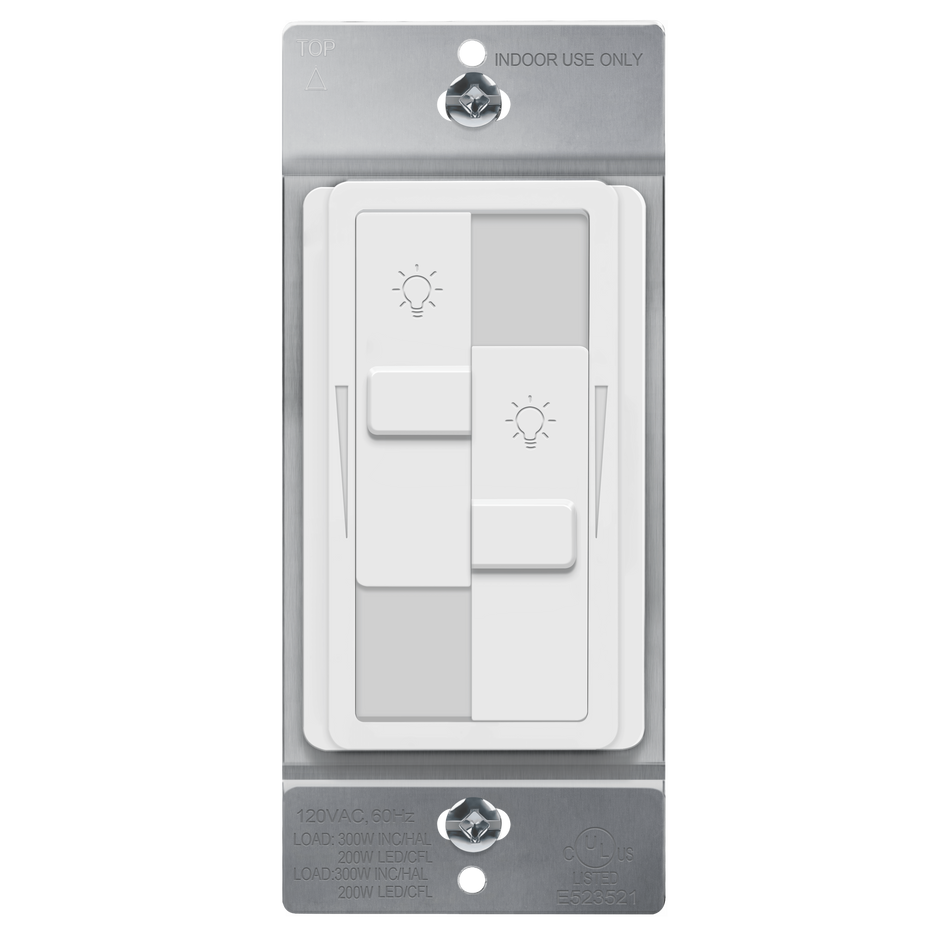 Enerlites 57007-W - Dual Slide LED Dimmer - White