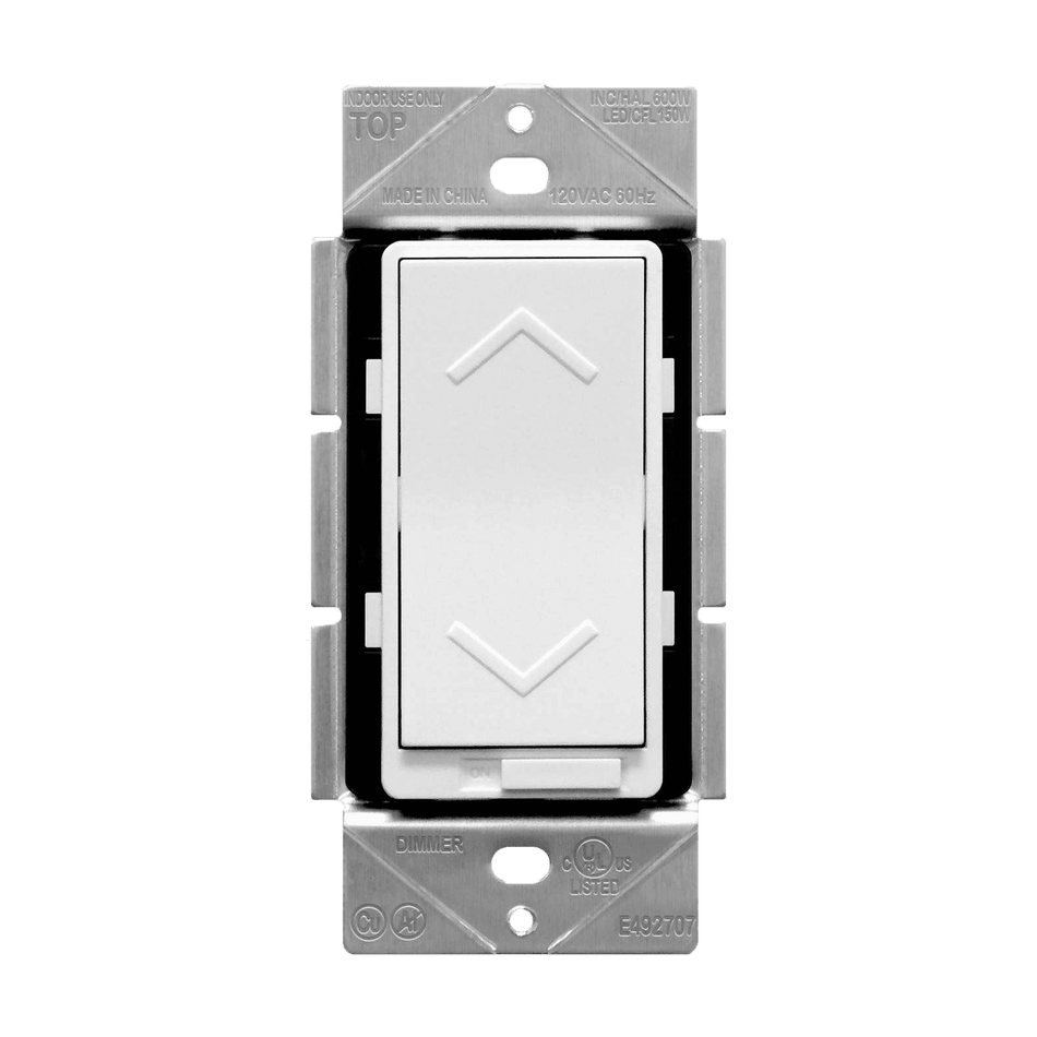 Enerlites 57302-W - LED/CFL & Incandescent/Halogen Dimmer Switch - White