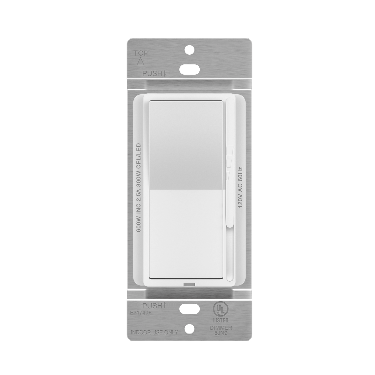 Enerlites 57300-W - Dimmer for CFL/LED Lights, Incandescent/Halogen, Single Pole or Three Way - White