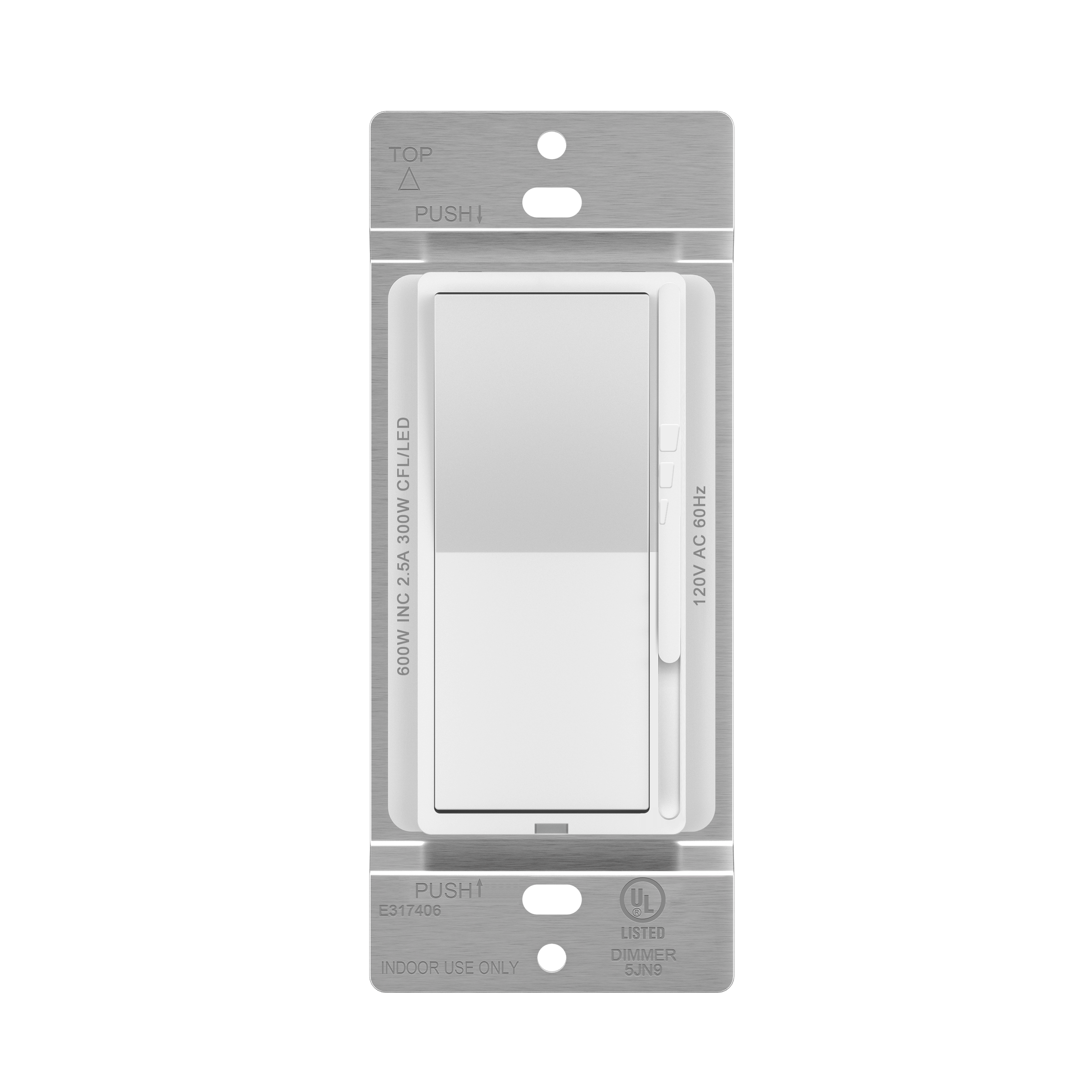 Enerlites 57300-W - Dimmer for CFL/LED Lights, Incandescent/Halogen, Single Pole or Three Way - White