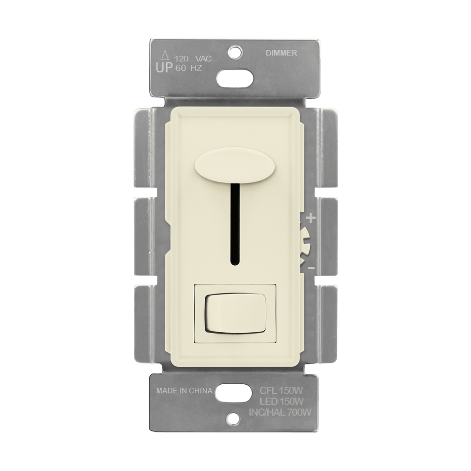 Enerlites 59302-LA - Dimmer Switch for CFL, Incandescent, LED Lights - Light Almond