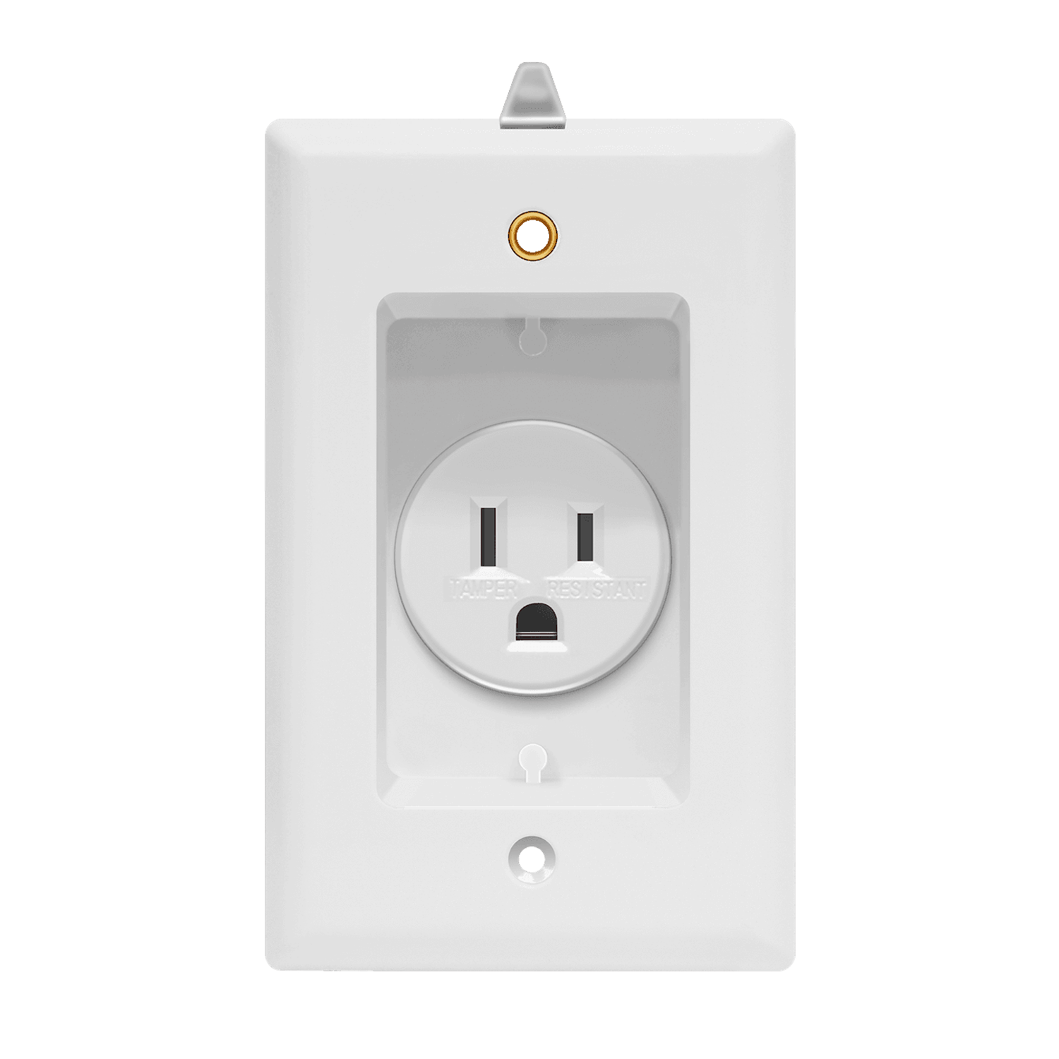 Enerlites 61150-TRRP-W - Residential Grade 15A Recessed Tamper-Resistant Single Receptacle - White