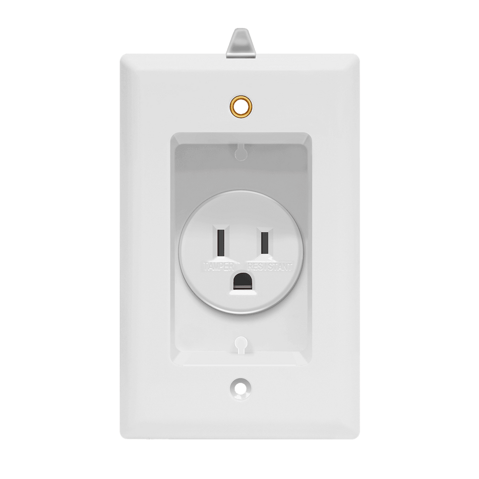 Enerlites 61150-TRRP-W - Residential Grade 15A Recessed Tamper-Resistant Single Receptacle - White