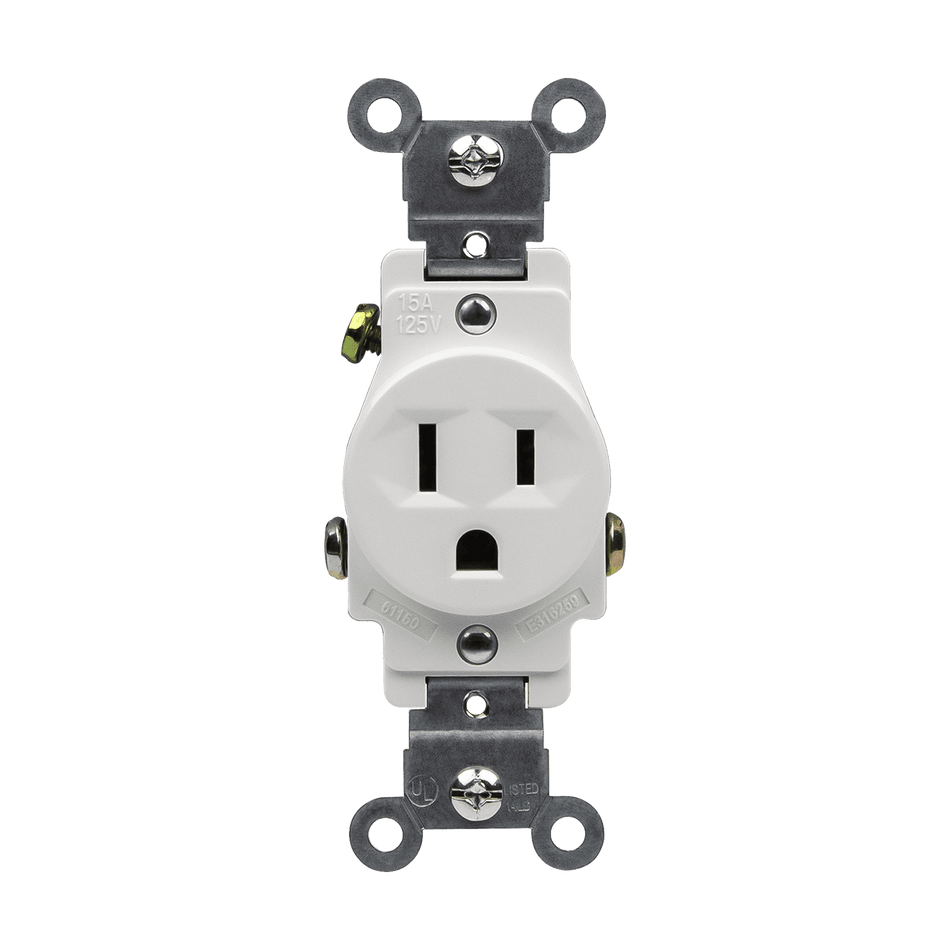 Enerlites 61150-W - Commercial Grade 15A Single Receptacle, 5-15R - White