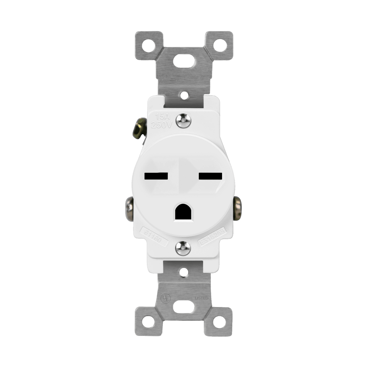 Enerlites 61160-W - Commercial Grade 15A Single Receptacle, 6-15R - White