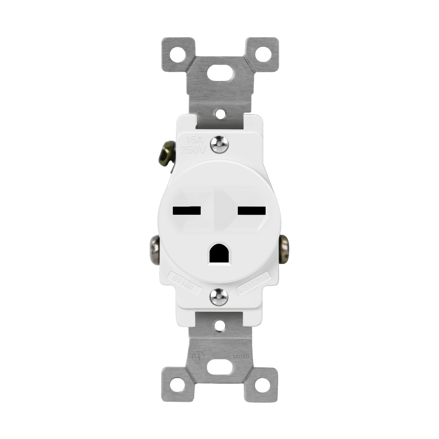 Enerlites 61160-W - Commercial Grade 15A Single Receptacle, 6-15R - White