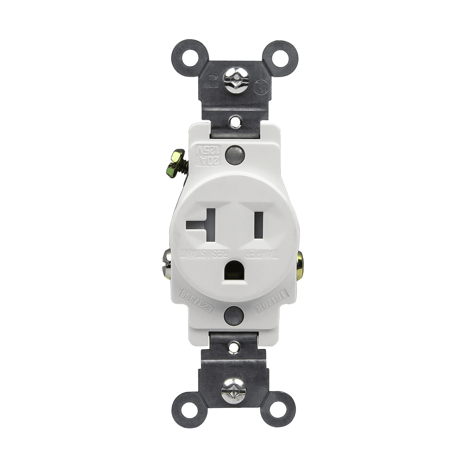 Enerlites 61200-TR - Commercial Grade 20A Tamper-Resistant Single Receptacle - White