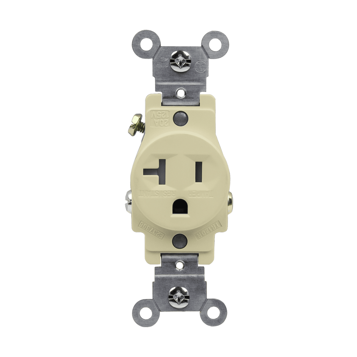 Enerlites 61200-TR-I - Commercial Grade 20A Tamper-Resistant Single Receptacle - Ivory