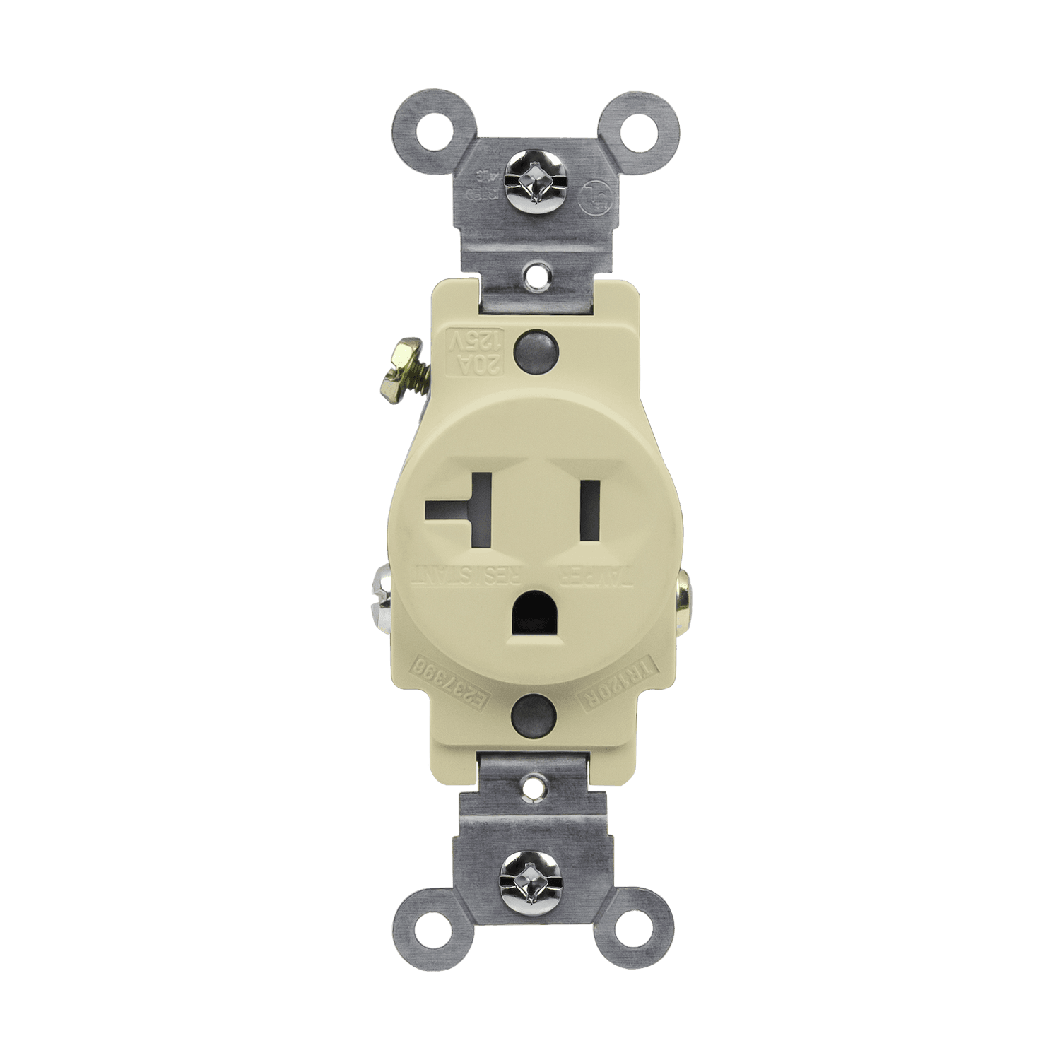 Enerlites 61200-TR-I - Commercial Grade 20A Tamper-Resistant Single Receptacle - Ivory