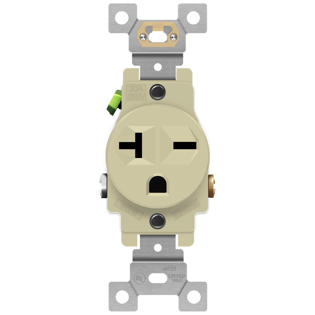 Enerlites 61210-I - Commercial Grade 20A Single Receptacle, 6-20R - Ivory