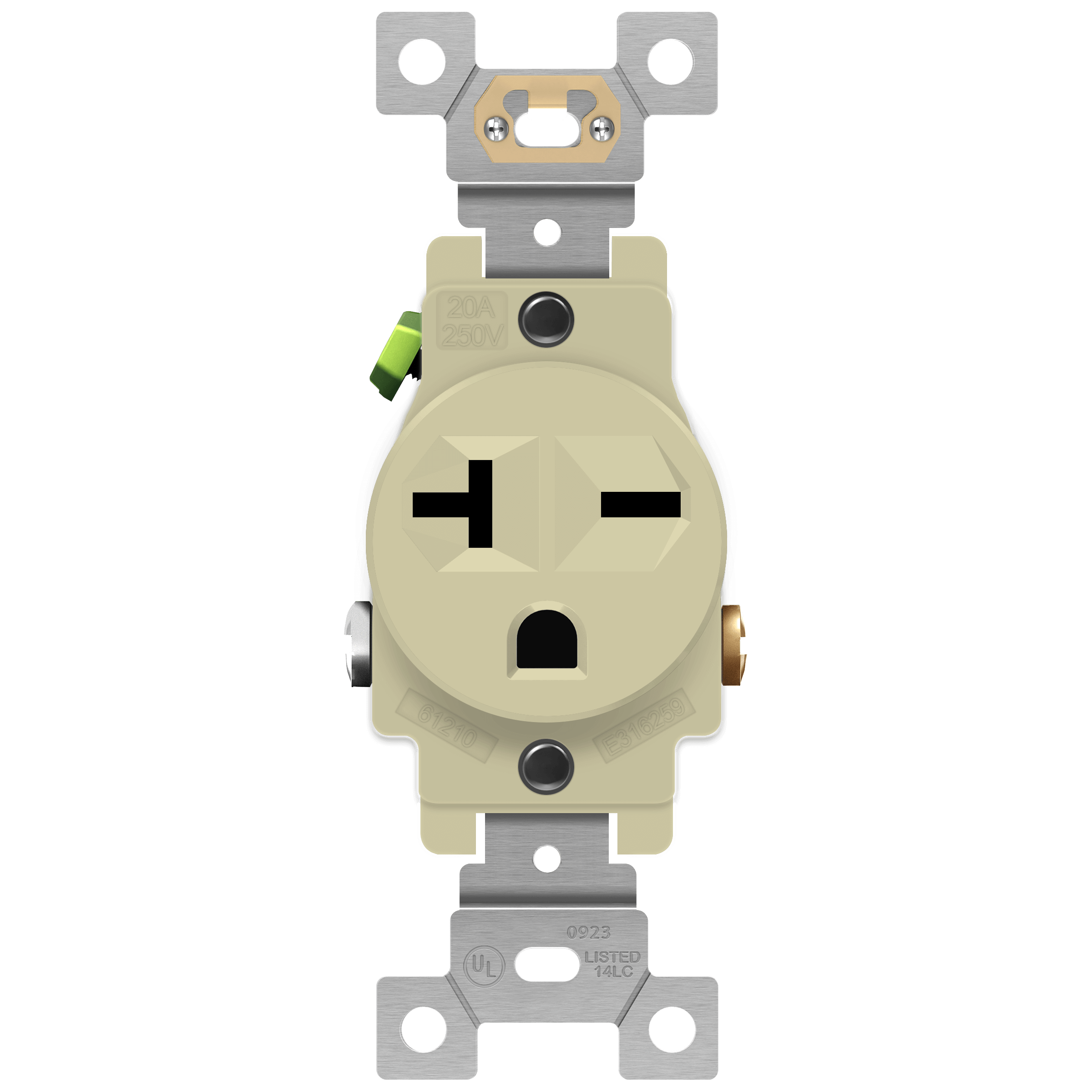 Enerlites 61210-I - Commercial Grade 20A Single Receptacle, 6-20R - Ivory