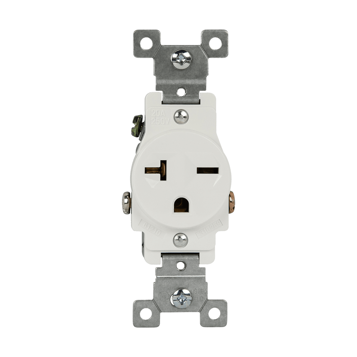 Enerlites 61210-W - Commercial Grade 20A Single Receptacle, 6-20R - White