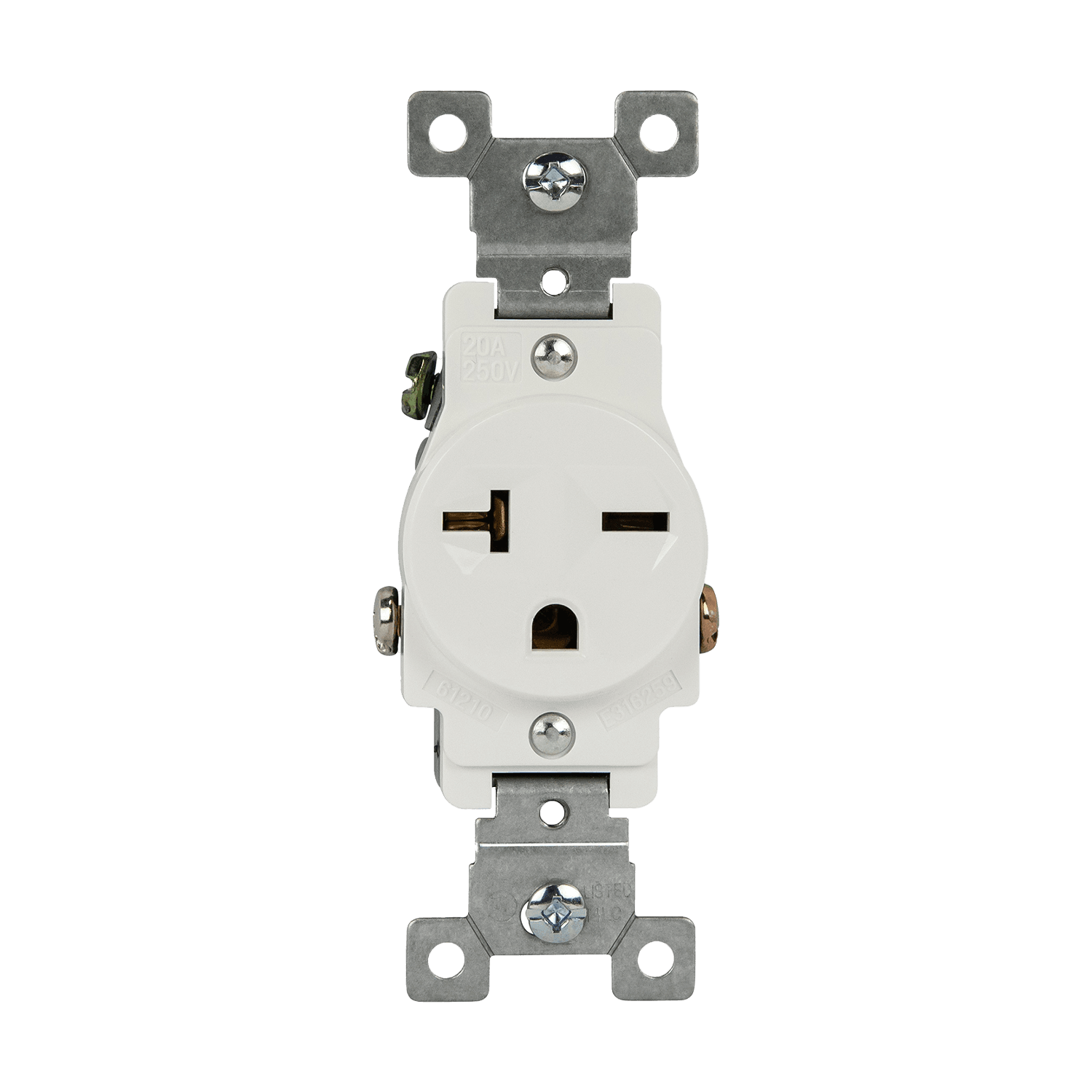 Enerlites 61210-W - Commercial Grade 20A Single Receptacle, 6-20R - White