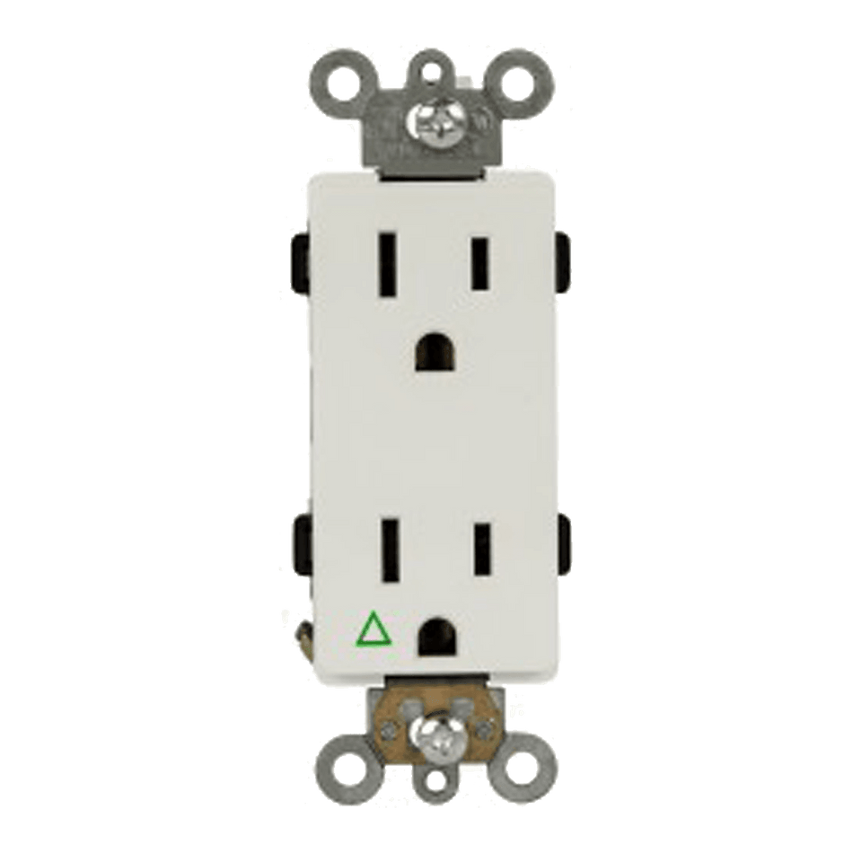 Enerlites 61500-IG-W - Isolated Ground Decorator Duplex Receptacle - White