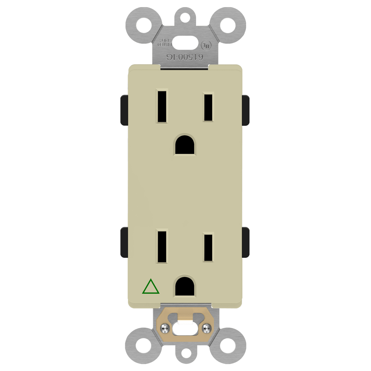 Enerlites 61500-IG-I - Isolated Ground Decorator Duplex Receptacle - Ivory