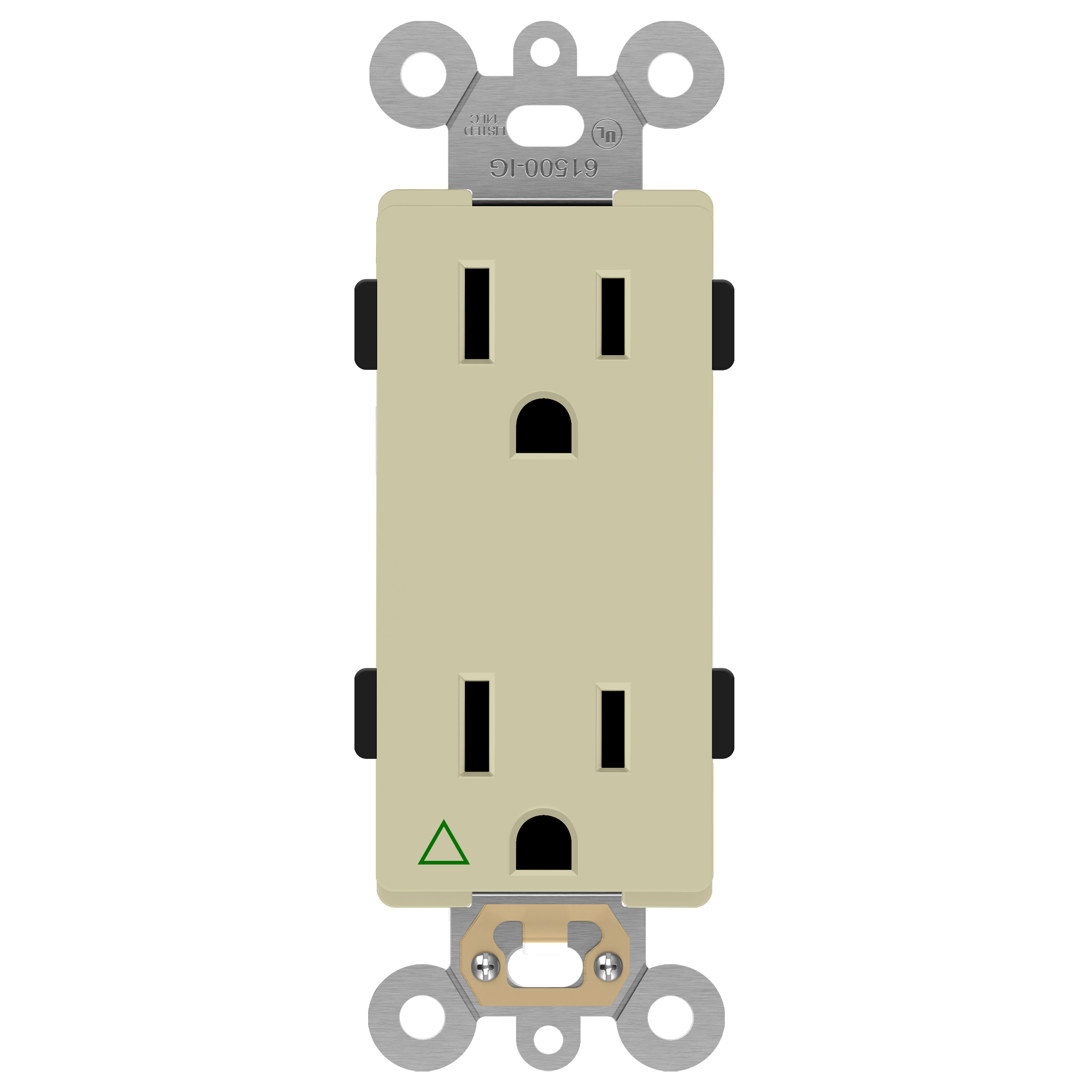Enerlites 61500-IG-I - Isolated Ground Decorator Duplex Receptacle - Ivory