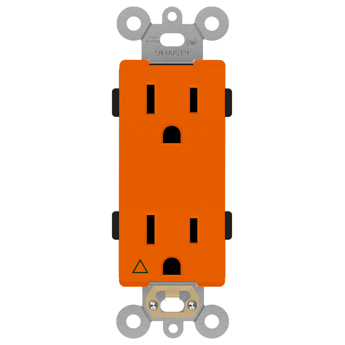 Enerlites 61500-IG-O - Isolated Ground Decorator Duplex Receptacle - Orange