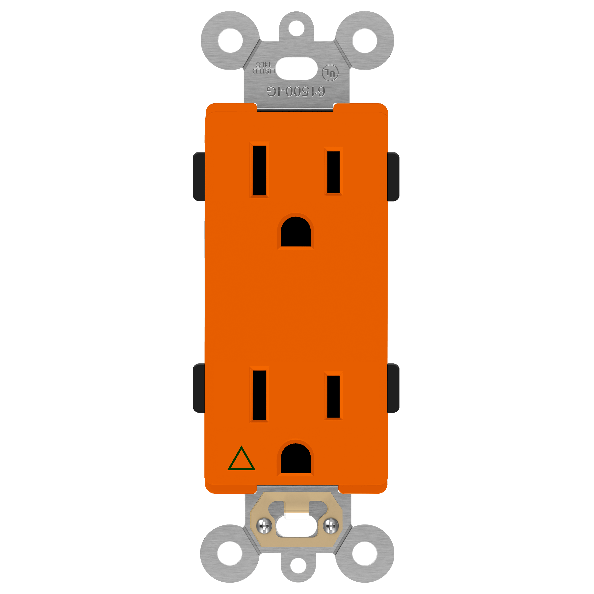 Enerlites 61500-IG-O - Isolated Ground Decorator Duplex Receptacle - Orange