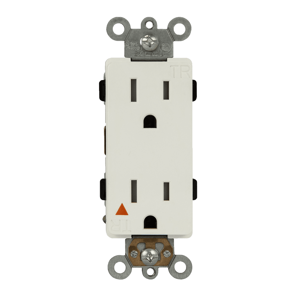 Enerlites 61500-IG-TR-W - Isolated Ground Tamper-Resistant Decorator Receptacle, 5-15R - White