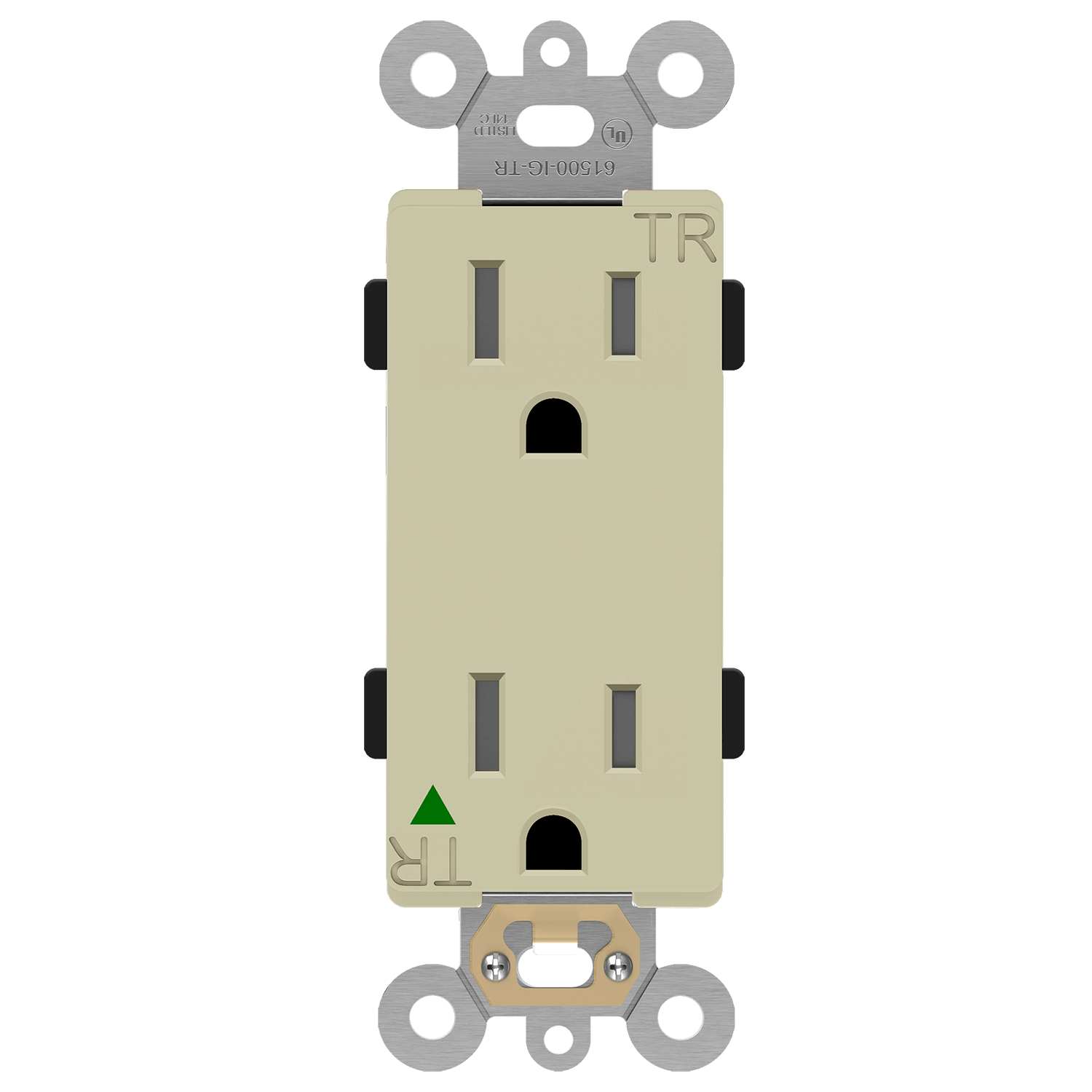 Enerlites 61500-IG-TR-I - Isolated Ground Tamper-Resistant Decorator Receptacle, 5-15R - Ivory