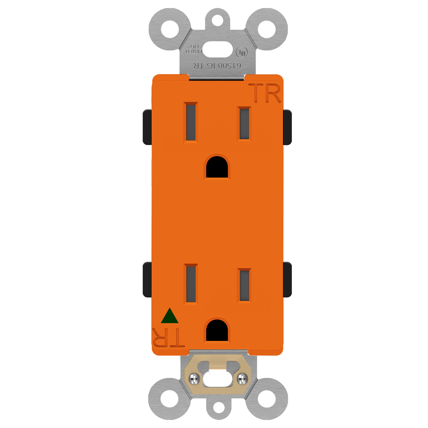 Enerlites 61500-IG-TR-O - Isolated Ground Tamper-Resistant Decorator Receptacle, 5-15R - Orange