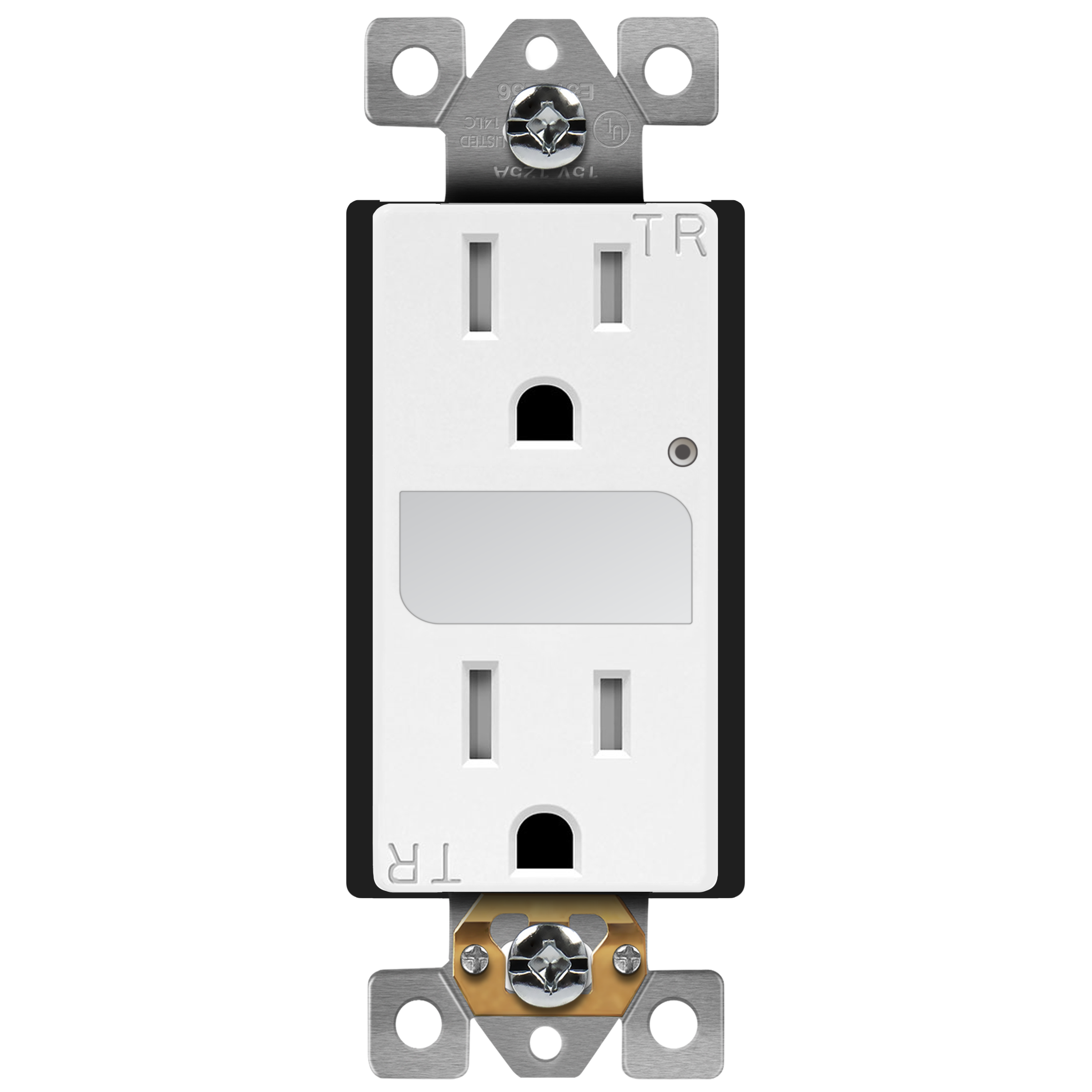 Enerlites 61501-TRGL-W - Residential Grade 15A Tamper-Resistant Duplex Receptacle with Guide Light - White