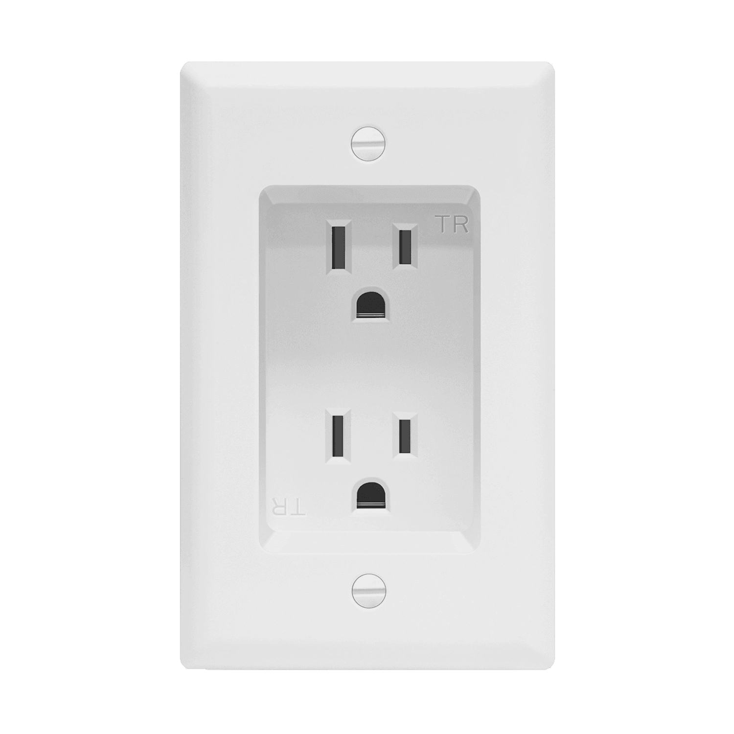Enerlites 61501-TRRP-W - Residential Grade 15A Recessed Tamper-Resistant Duplex Receptacle - White