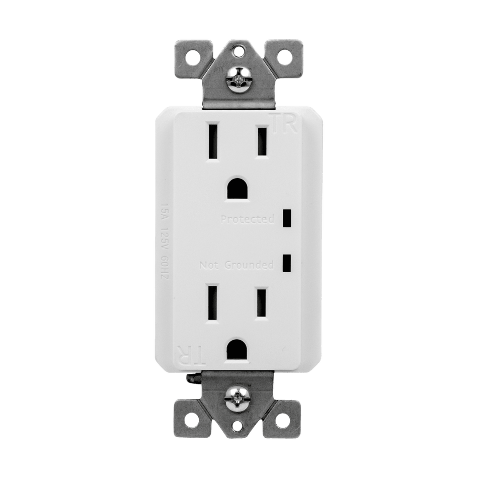 Enerlites 61501-TRSS-W - Residential Grade 15A Tamper-Resistant Duplex Receptacle with Surge Suppressor - White