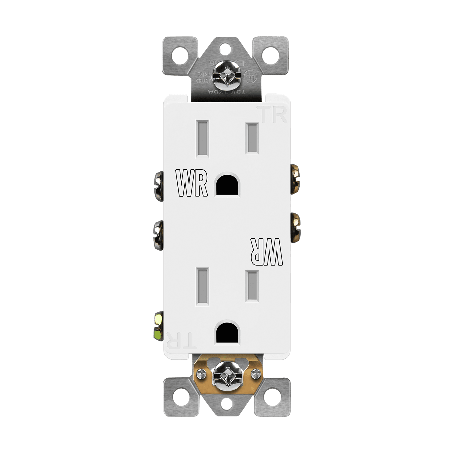 Enerlites 61501-TWR-W - Decorator Receptacle, Tamper-Weather-Resistant - White