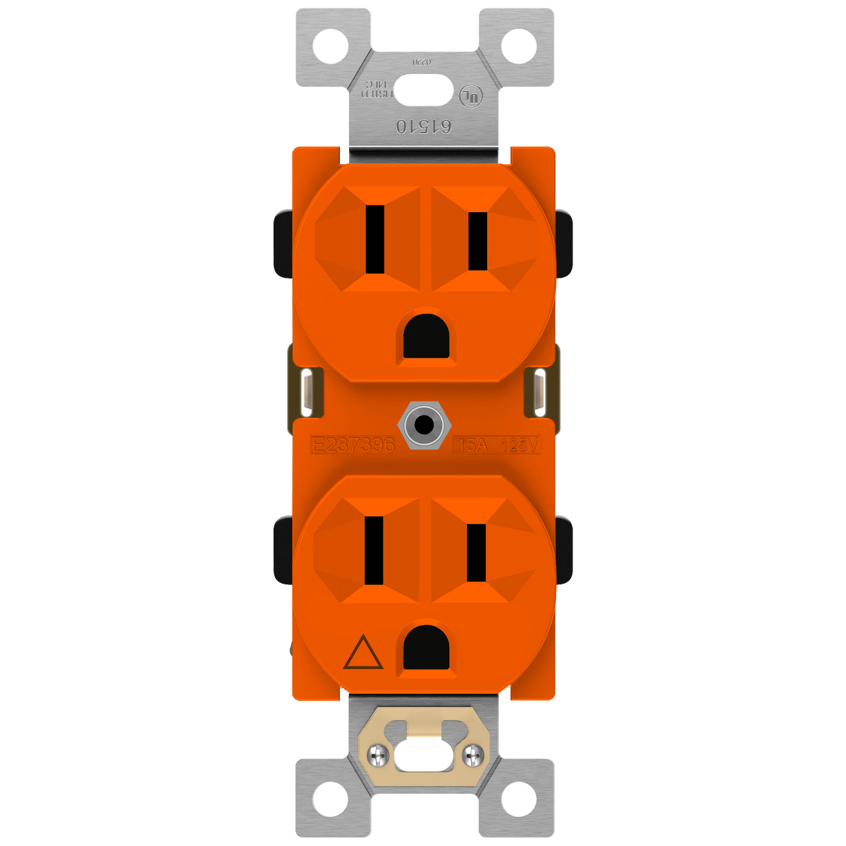 Enerlites 61510-O - Industrial Grade Isolated Ground Heavy Duty 15A Duplex Receptacle, 5-15R - Orange