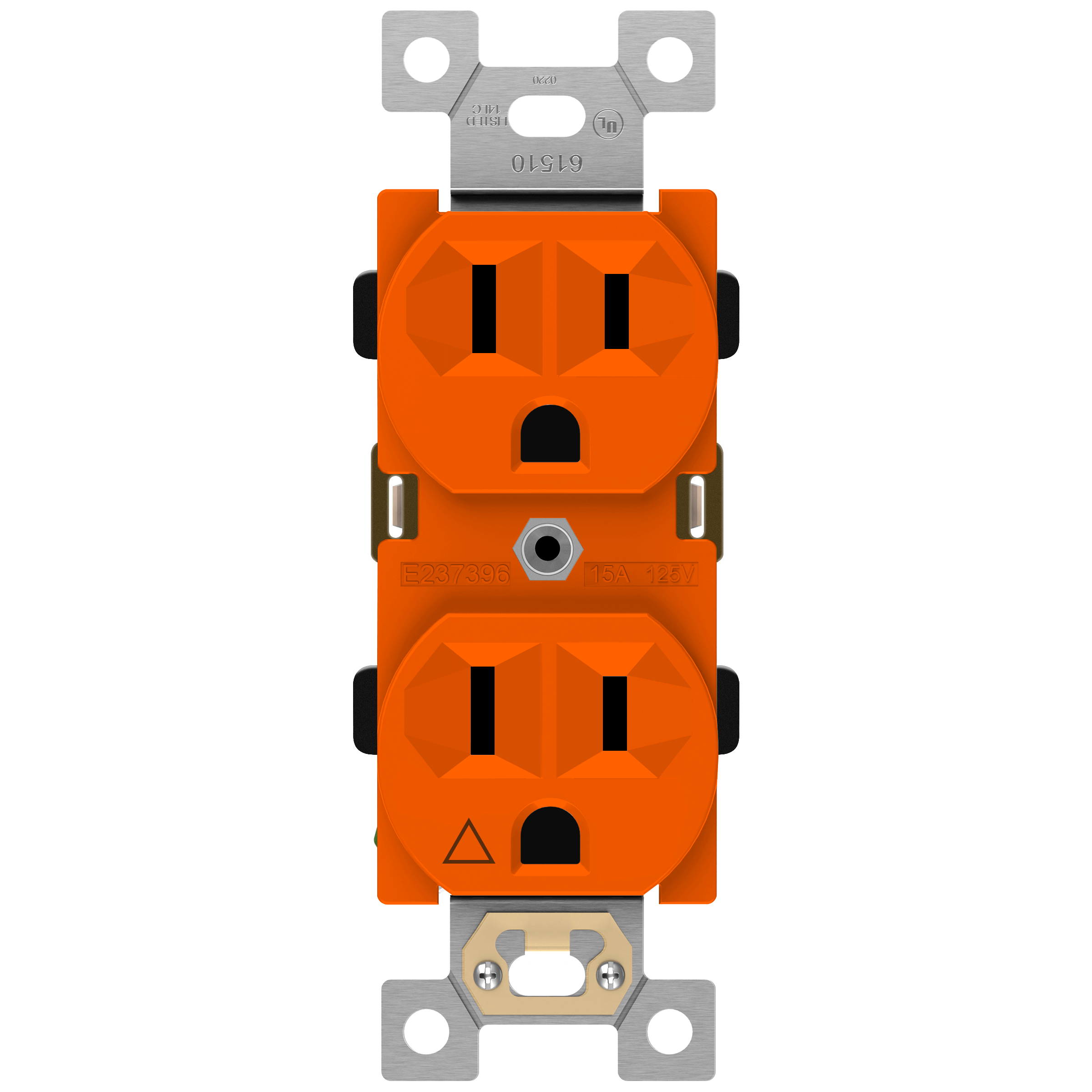 Enerlites 61510-O - Industrial Grade Isolated Ground Heavy Duty 15A Duplex Receptacle, 5-15R - Orange