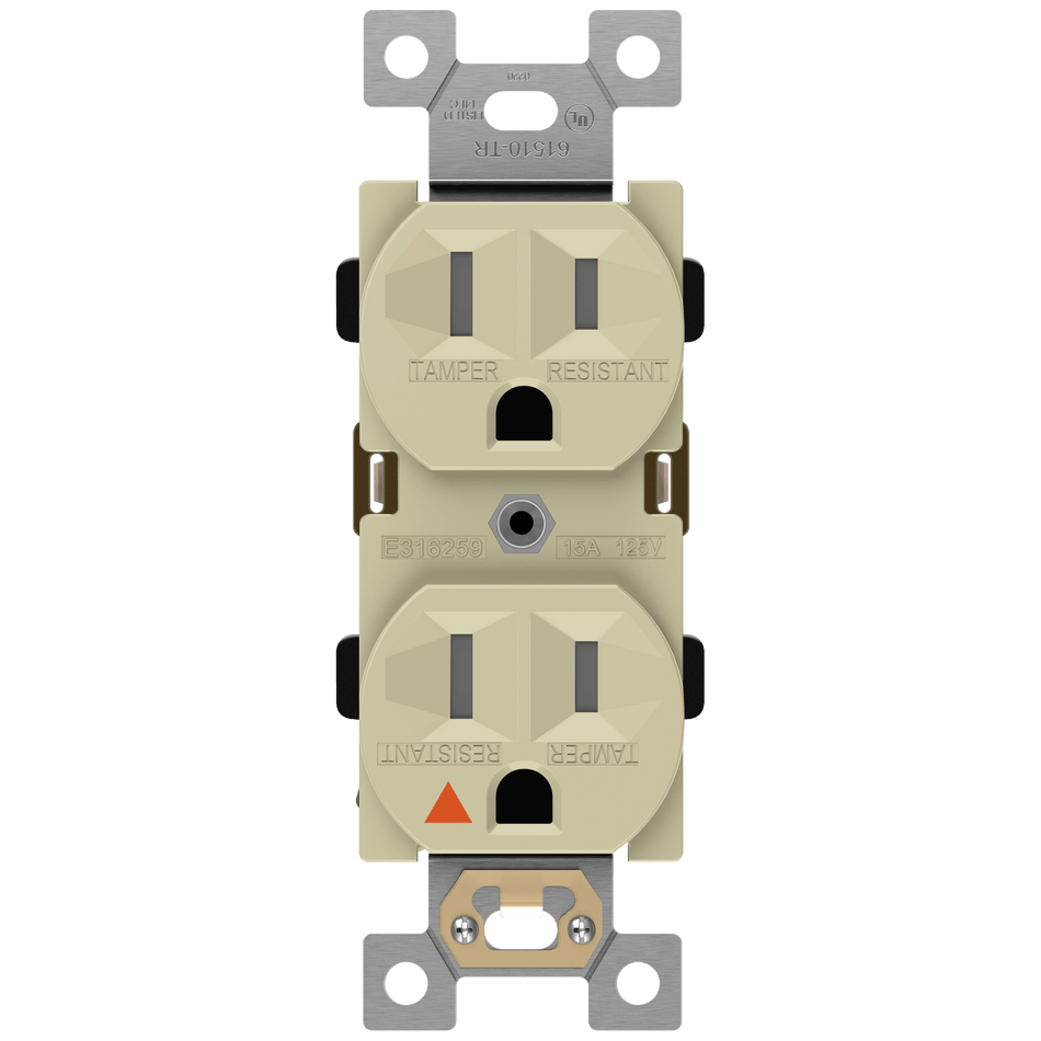 Enerlites 61510-TR-I - Industrial Grade Isolated Ground Heavy Duty 15A Duplex Receptacle, 5-15R - Ivory