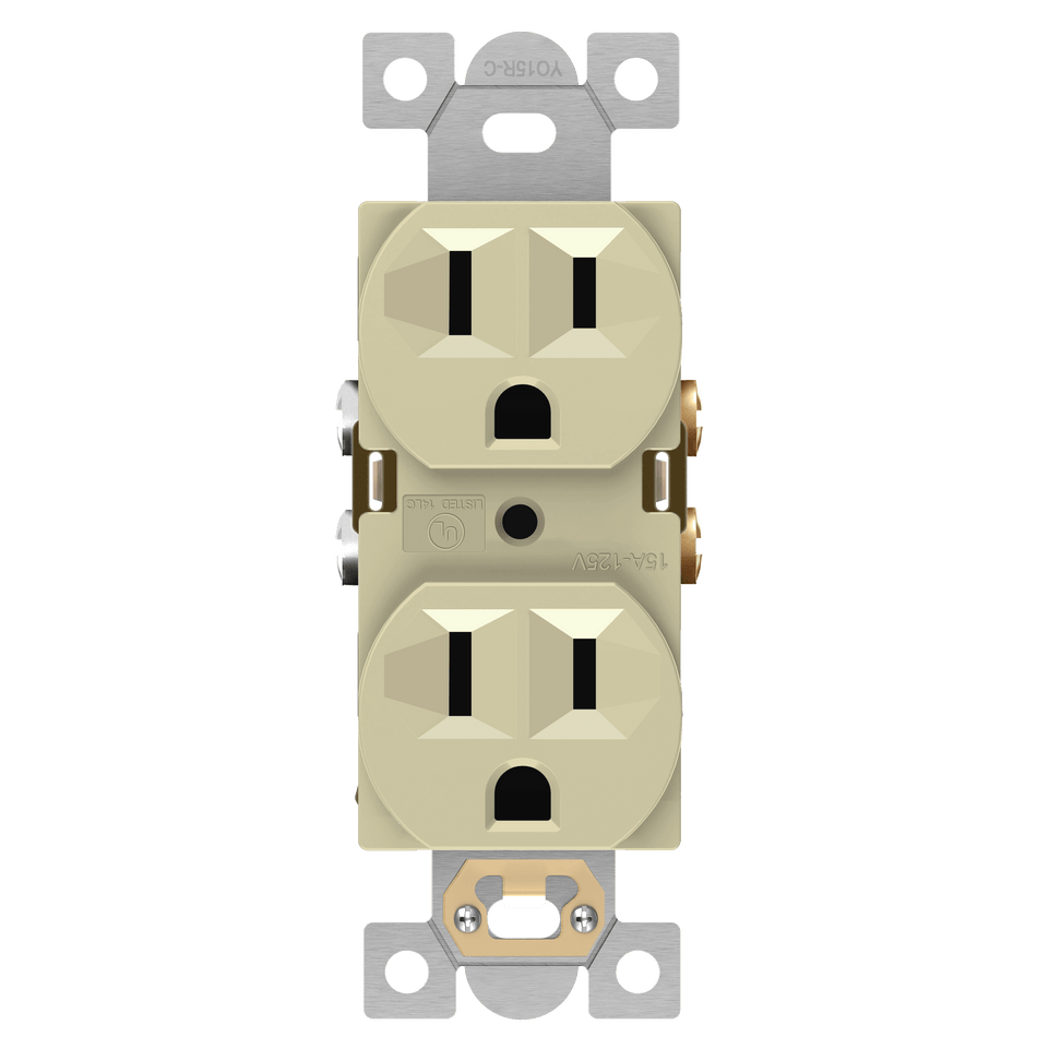 Enerlites 61540 - Commercial Grade 15A Duplex Receptacle - Ivory