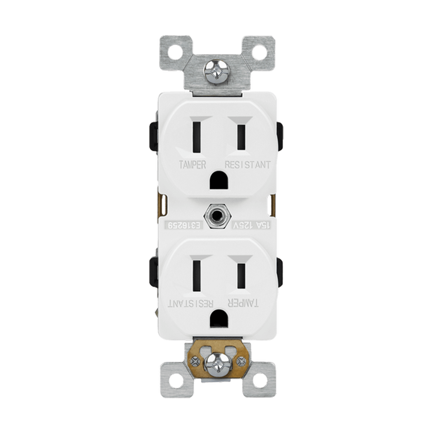 Enerlites 61540-TR-W - Commercial Grade 15A Tamper-Resistant Duplex Receptacle, 5-15R - White