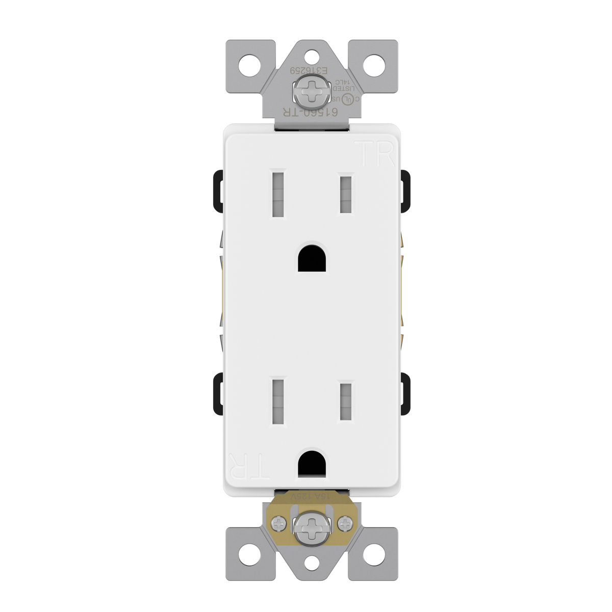 Enerlites 61560-TR-W - Commercial Grade 15A Decorator Tamper Resistant Receptacle, 5-15R - White