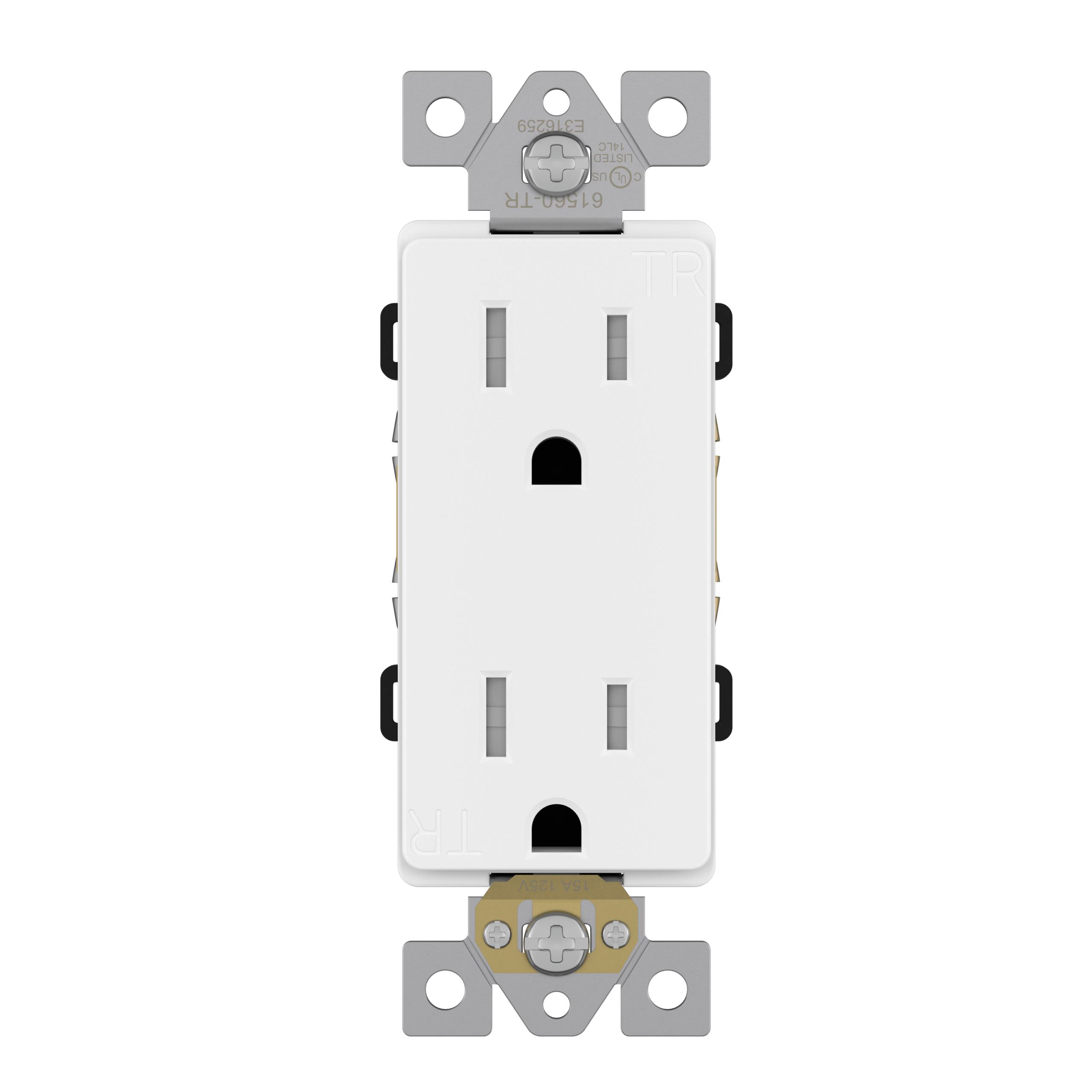 Enerlites 61560-TR-W - Commercial Grade 15A Decorator Tamper Resistant Receptacle, 5-15R - White