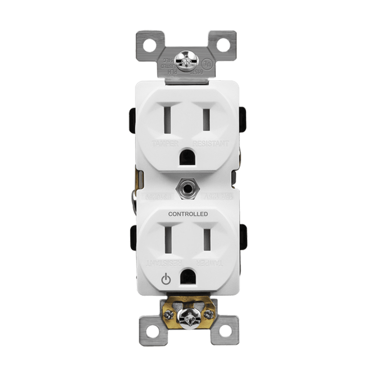Enerlites 61570-TR-PLH-W - Half Controlled 15A Tamper-Resistant Duplex Style Plug Load Receptacle, 5-15R - White
