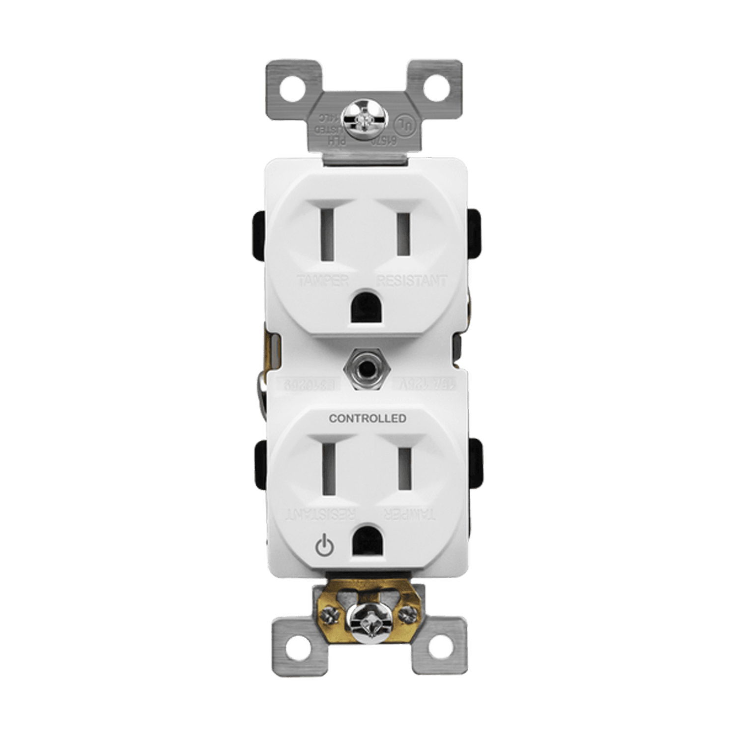 Enerlites 61570-TR-PLH-W - Half Controlled 15A Tamper-Resistant Duplex Style Plug Load Receptacle, 5-15R - White