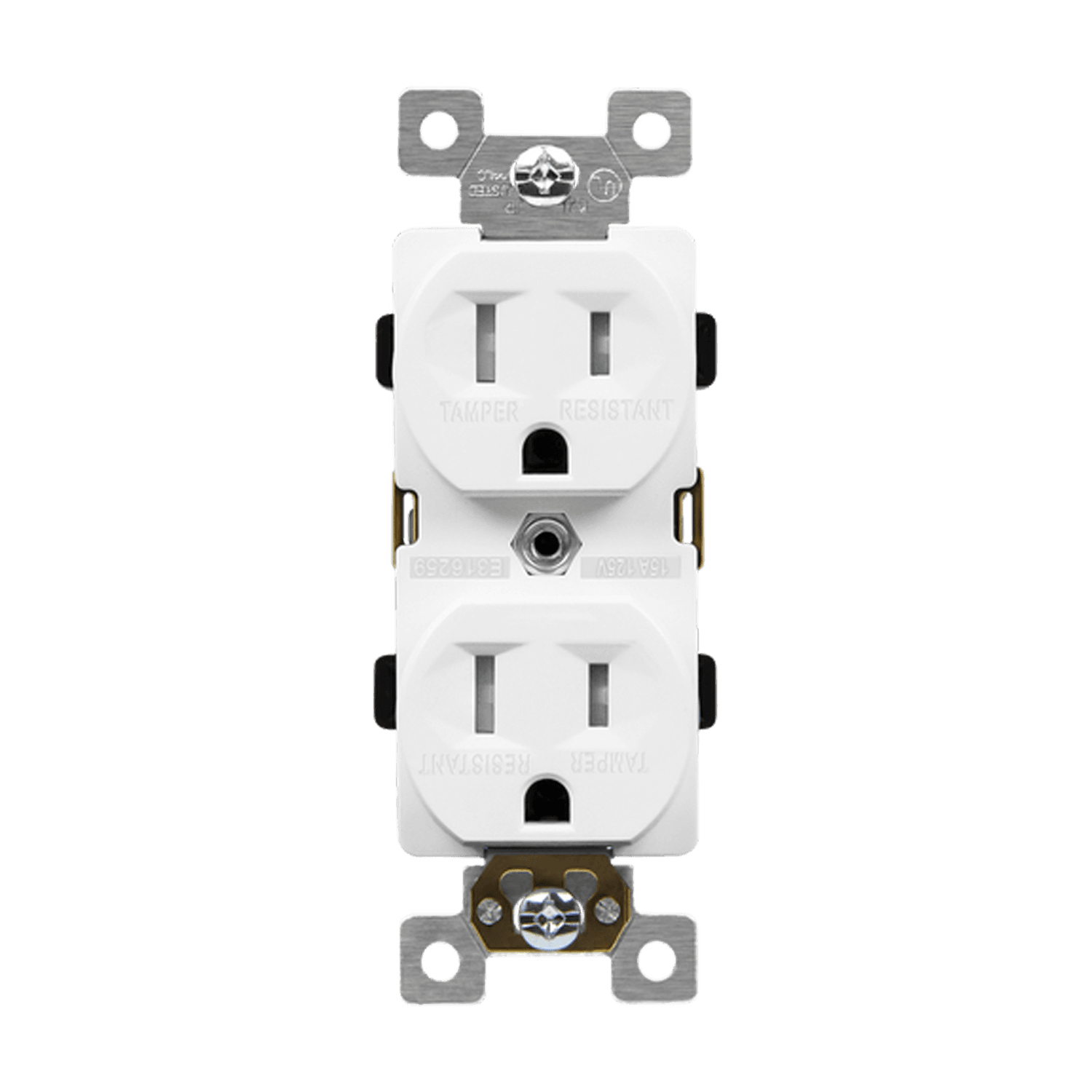 Enerlites 61570-TR-W - Industrial Grade Heavy Duty 15A Tamper-Resistant Duplex Receptacle, 5-15R - White
